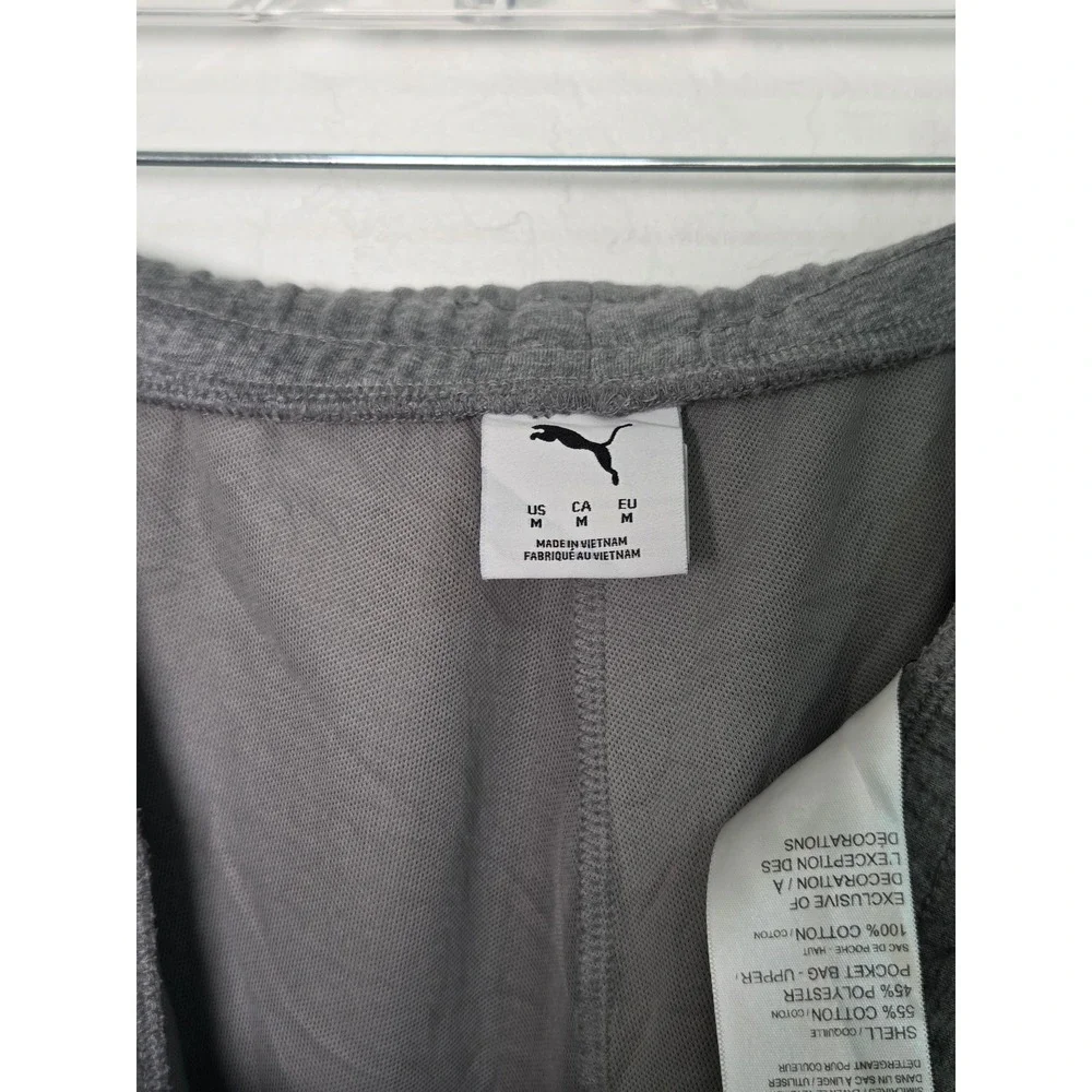 Puma Mens Heather Gray Athleisure Joggers Sweatpants Y2K Tapered Leg Size M
